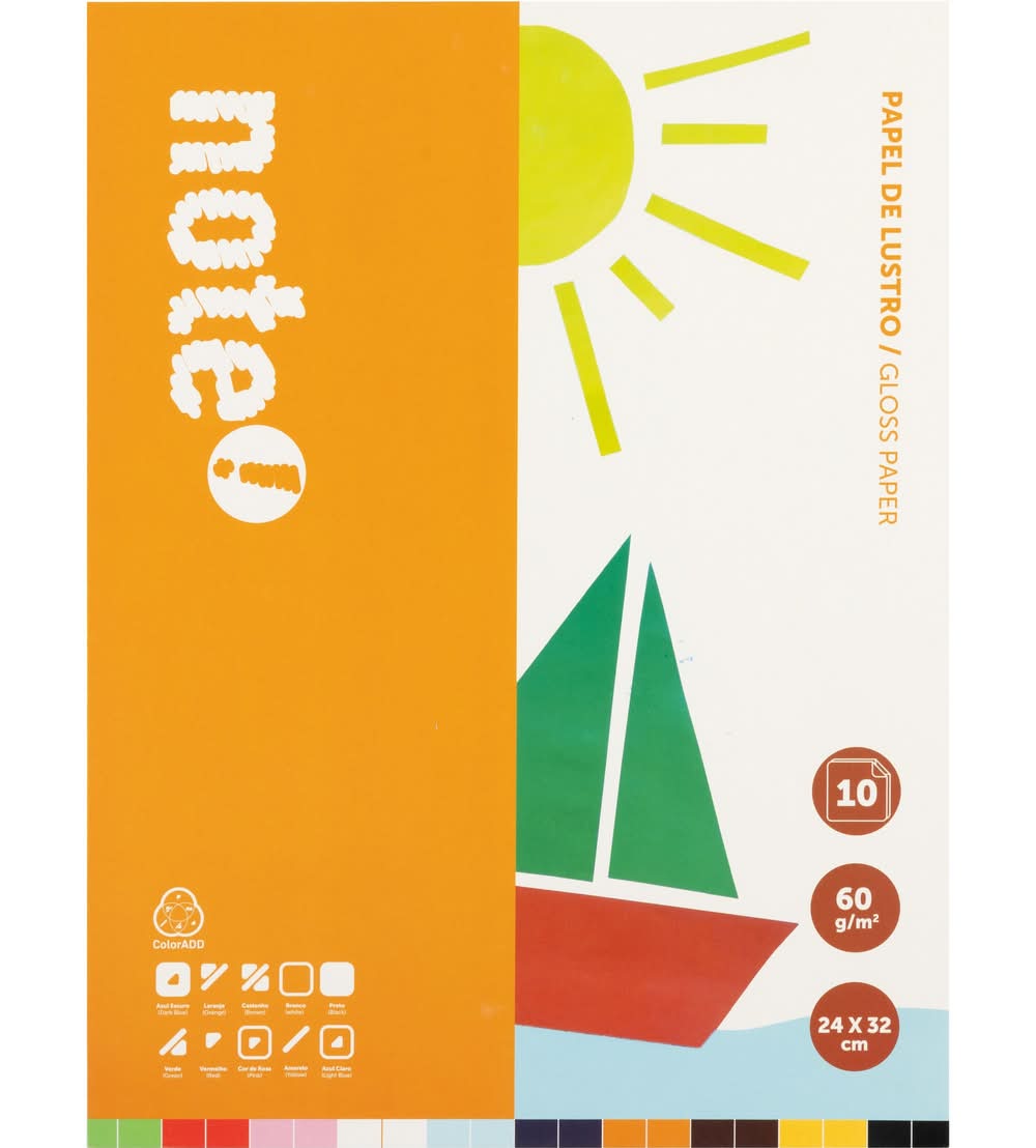 Papel de Lustro 24 x 32cm 10 Folhas Note!