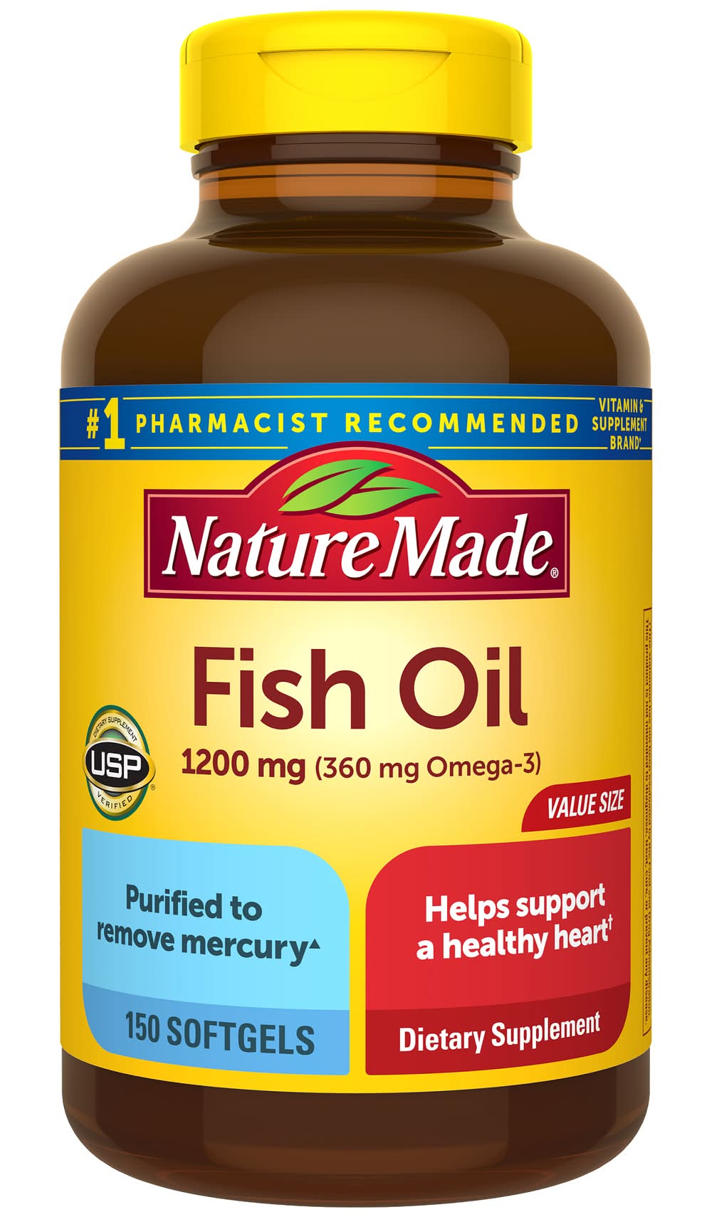 Nature Made Fish Oil Softgels 1200 mg (150 ct)