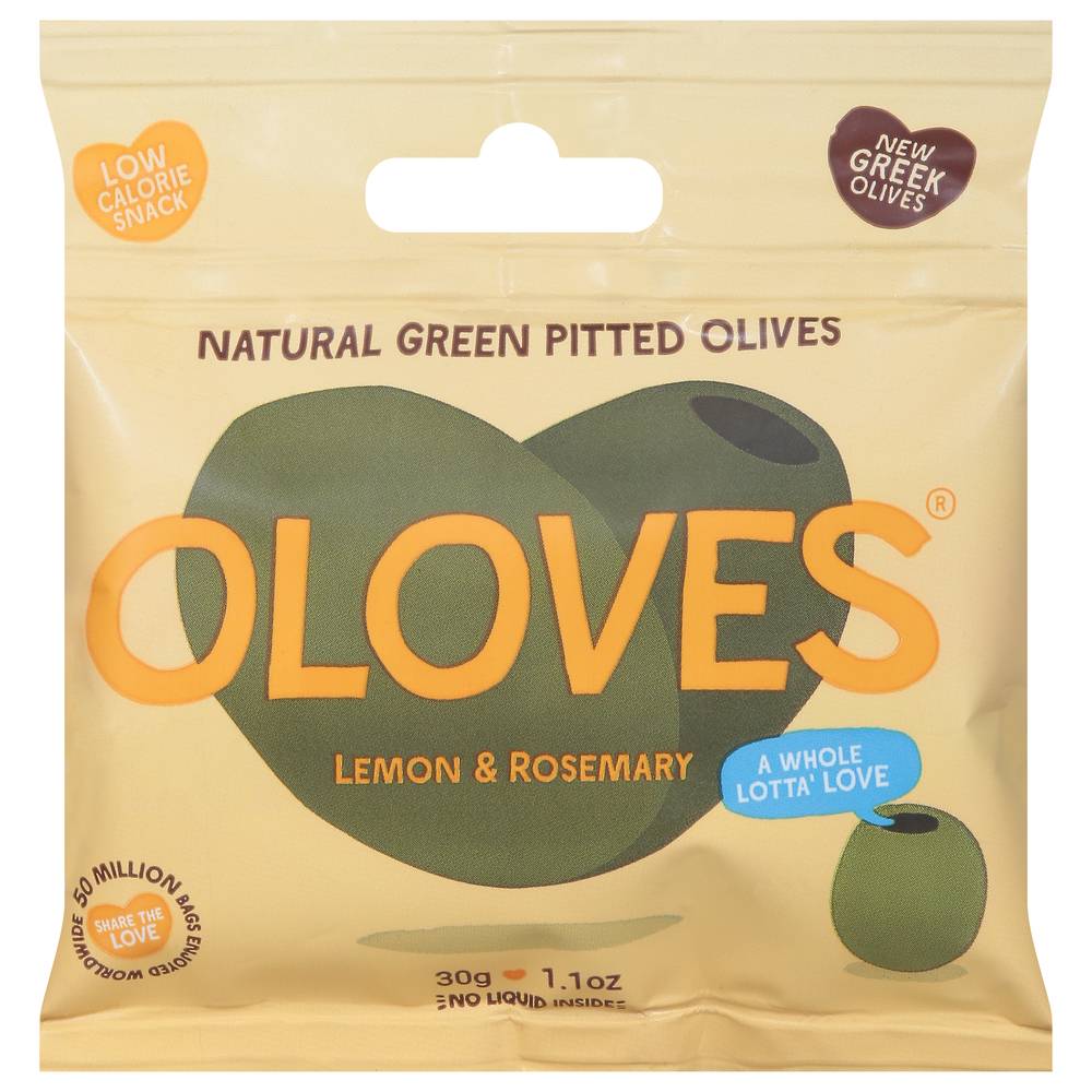 Oloves Lemon & Rosemary Green Pitted Olives (1.1 oz)