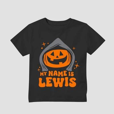Toddler Lewis & Friends™ Lewis The Pumpkin Ghoul™ Short Sleeve Graphic T-Shirt - Black 4T