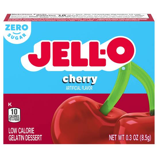 Jell-O Cherry Flavor Sugar Free Gelatin Mix (0.3 oz)