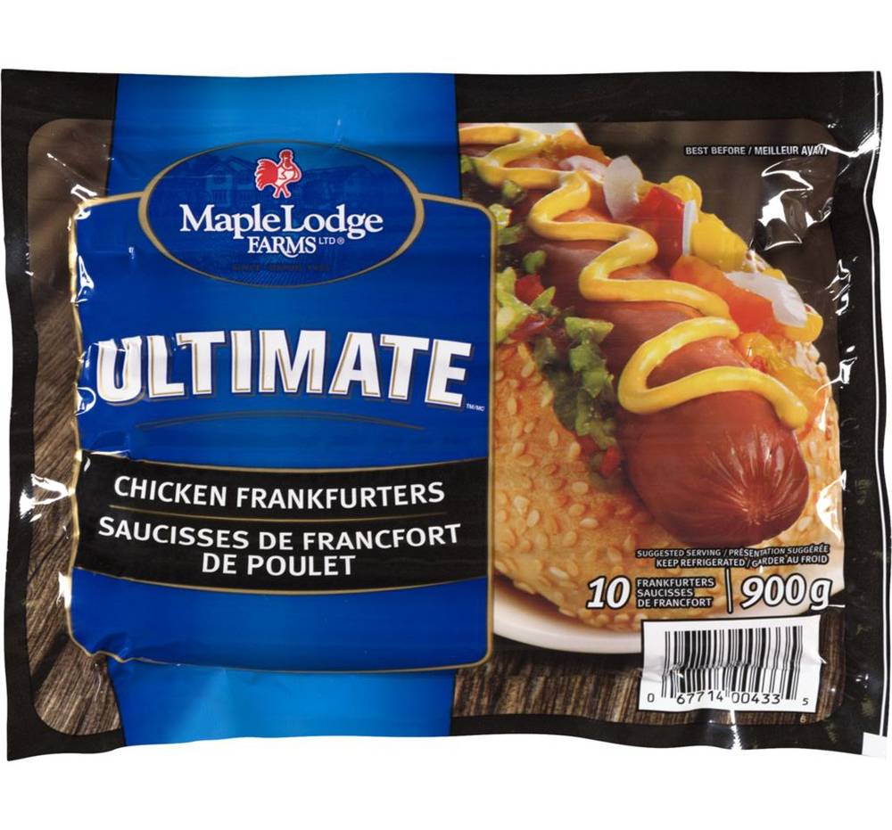 Maple lodge farms saucisses de francfort de poulet (900 g) - ultimate chicken wiener (900 g)
