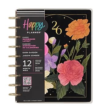 2026 Me & My Big Ideas Happy Planner 8.75 x 1.25 Calendar Year Weekly & Monthly Standard Planner, Plastic Cover (PD0108C003)