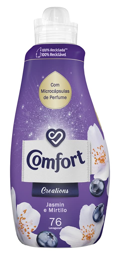 Comfort - Amaciador Roupa Concentrado Creations Jasmim e Mirtilo, 76 doses
