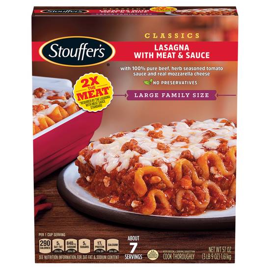 Stouffer's Lasagna With Meat and Sauce Large Family Size
