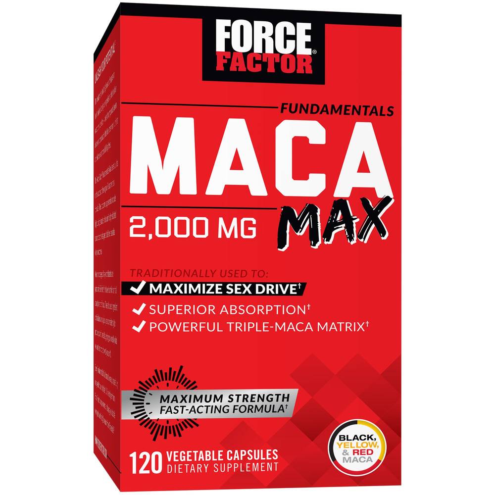 Force Factor Maca Max 2000 mg Vegetarian Capsules (120 ct)