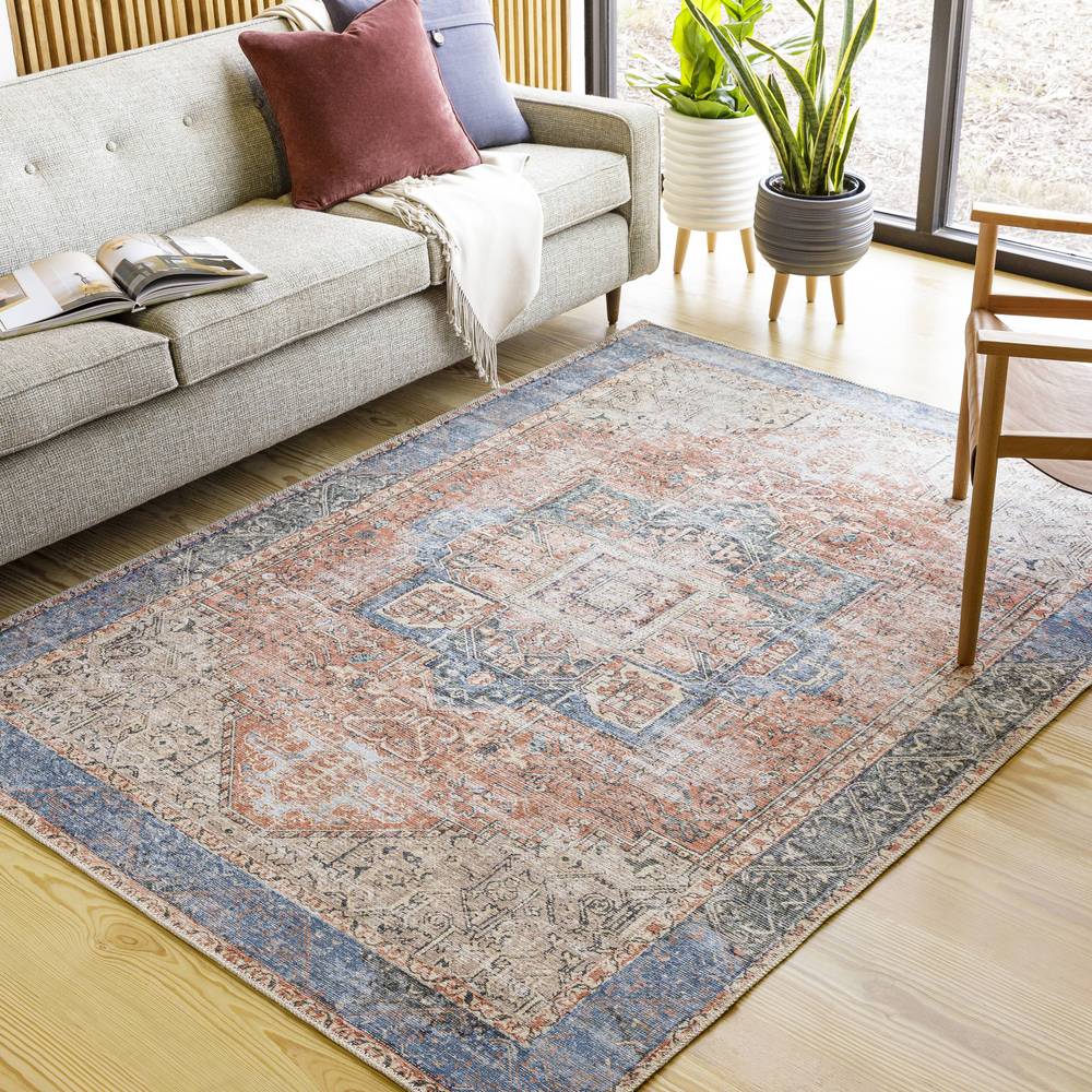 allen + roth with STAINMASTER Amelie 2 X 3 (ft) Coral Indoor Medallion Area Rug | 219136