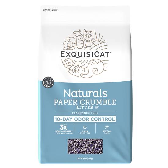 Exquisicat Naturals Multi-Cat Paper Crumbles Cat Litter