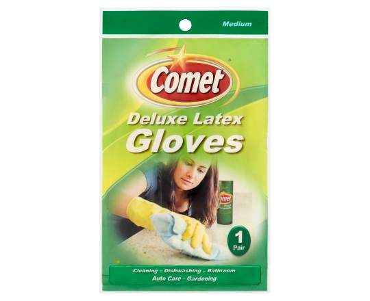 Comet Deluxe Latex Gloves, Medium