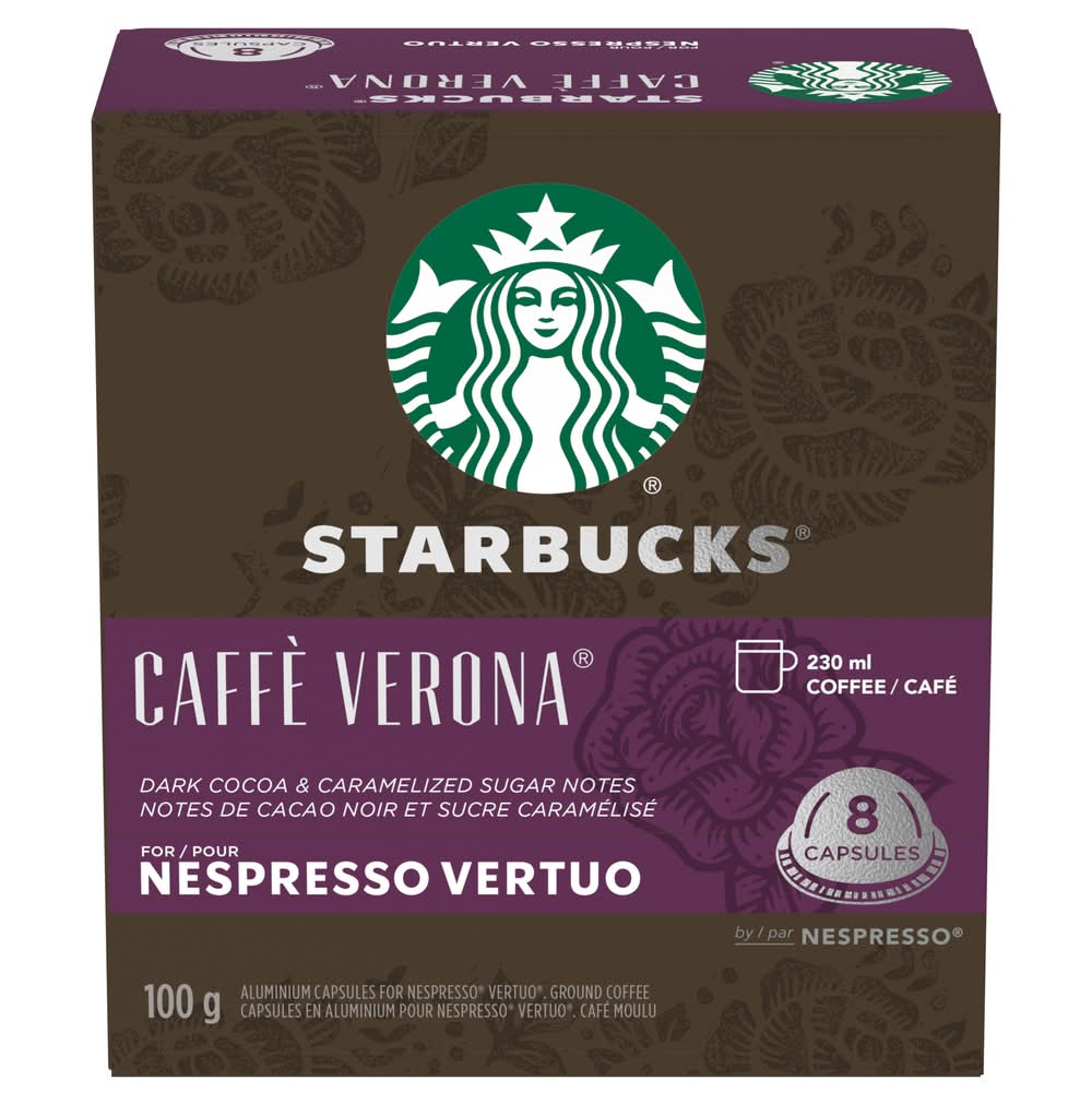 Starbucks Caffè Verona Nespresso Vertuo Capsules (100 g, 8 ct)