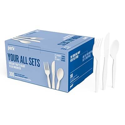 Perk All Sets Plastic Cutlery Forks (white)