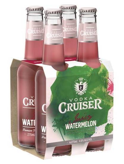 Vodka Cruiser Juicy Watermelon Bottle 275ml (4 Pack)