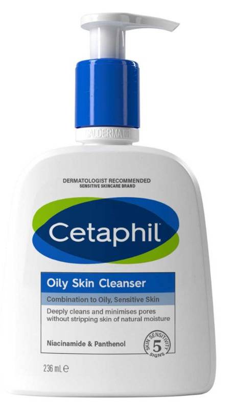 Cetaphil Oily Skin Cleanser, Face Wash for Combination to Oily Sensitive Skin 236ml