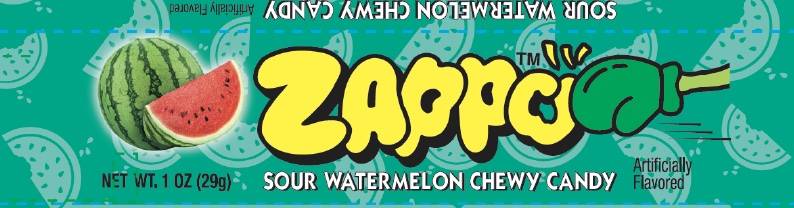 Zappo Fruity & Sour Chews, Watermelon (1 oz)
