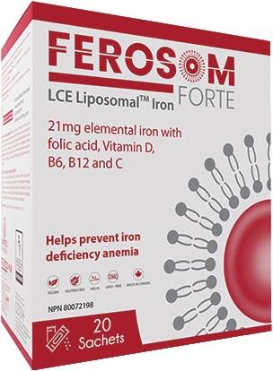 Ferosom Forte Lce Liposomal Iron Supplement Powder (20 ct)