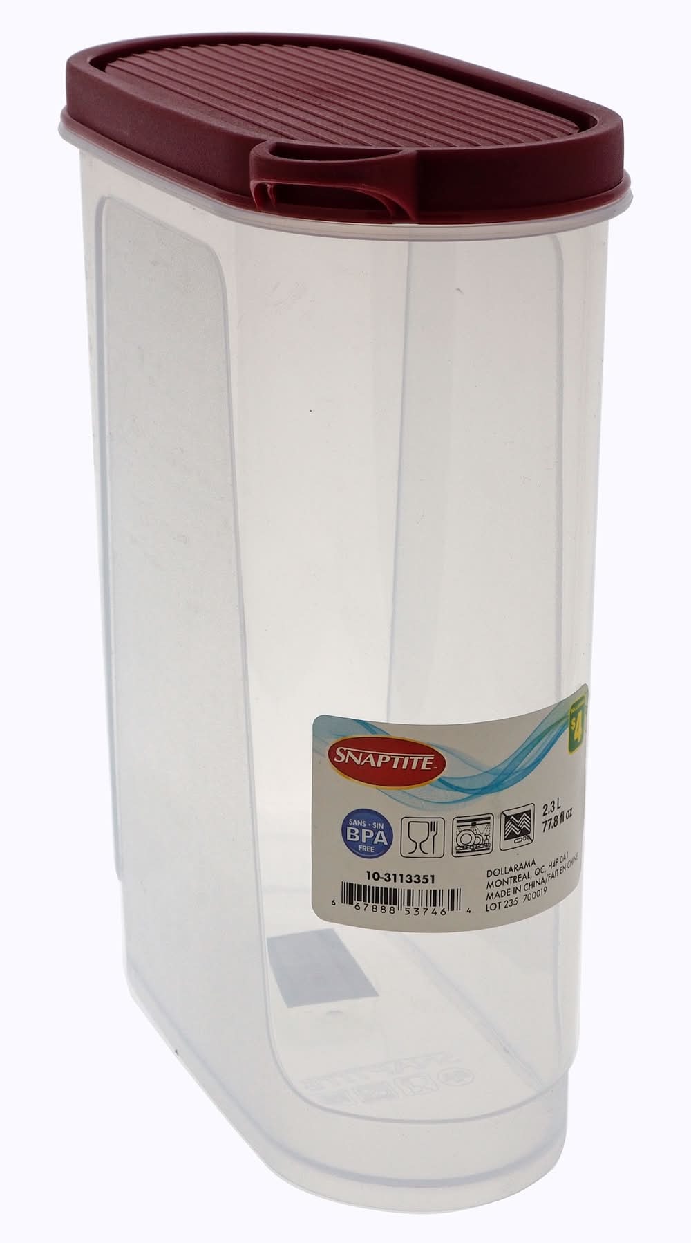 Snaptite Capacity 2.3 L Oval Storage Container