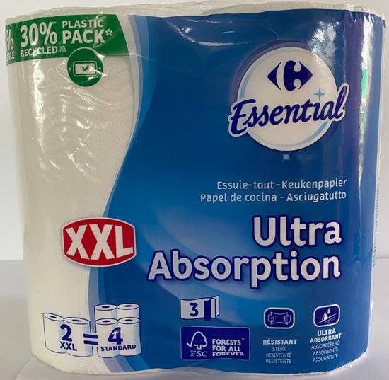 Carrefour Essential - Essuie tout ultra absorption (xxl) (2 pièces)