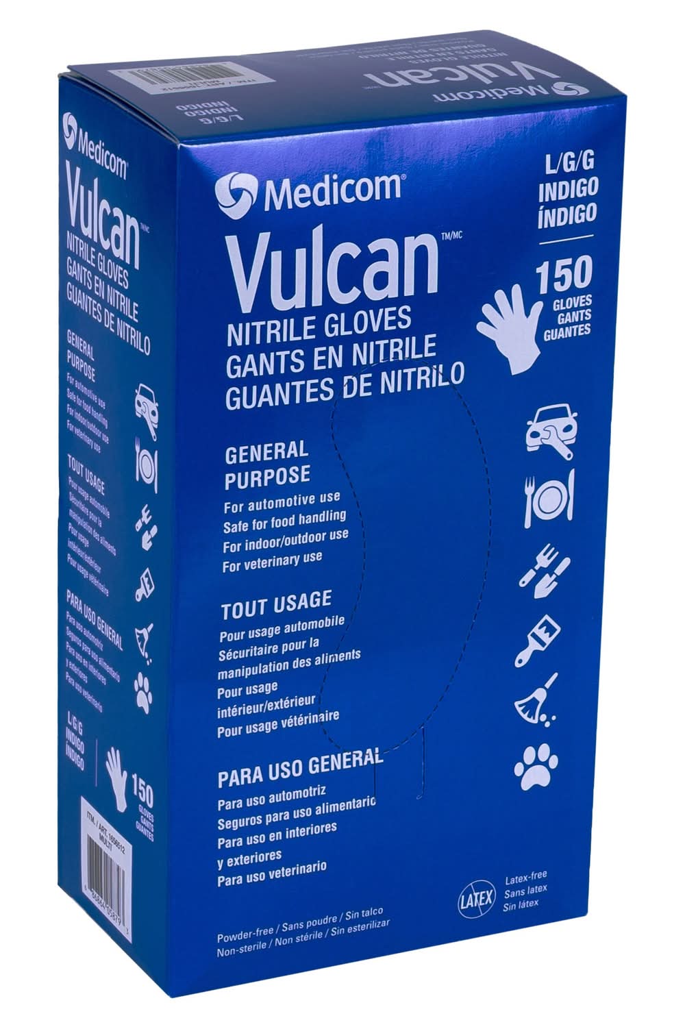 MedicomVulcan - Gants En Nitrile À Usage Général, Grand / Medicom Vulcan General-Purpose Nitrile Gloves, Large