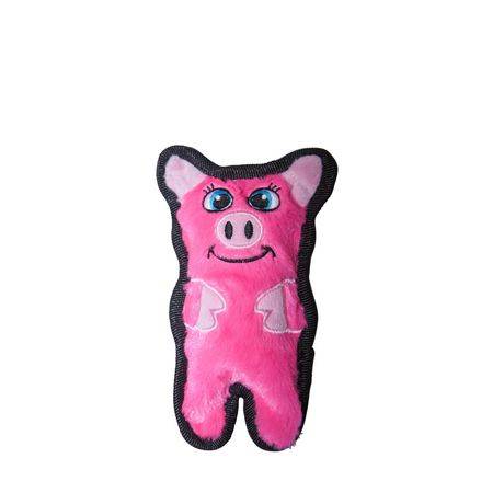 Outward Hound Durable Plush Squeak Dog Toy Invincibles Mini Pig