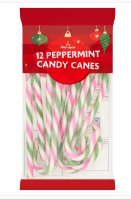 Morrisons Peppermint, Candy Canes (12 pack)