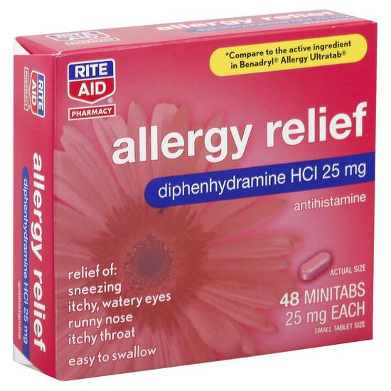 Rite Aid Diphenhydramine Allergy Relief Tablets