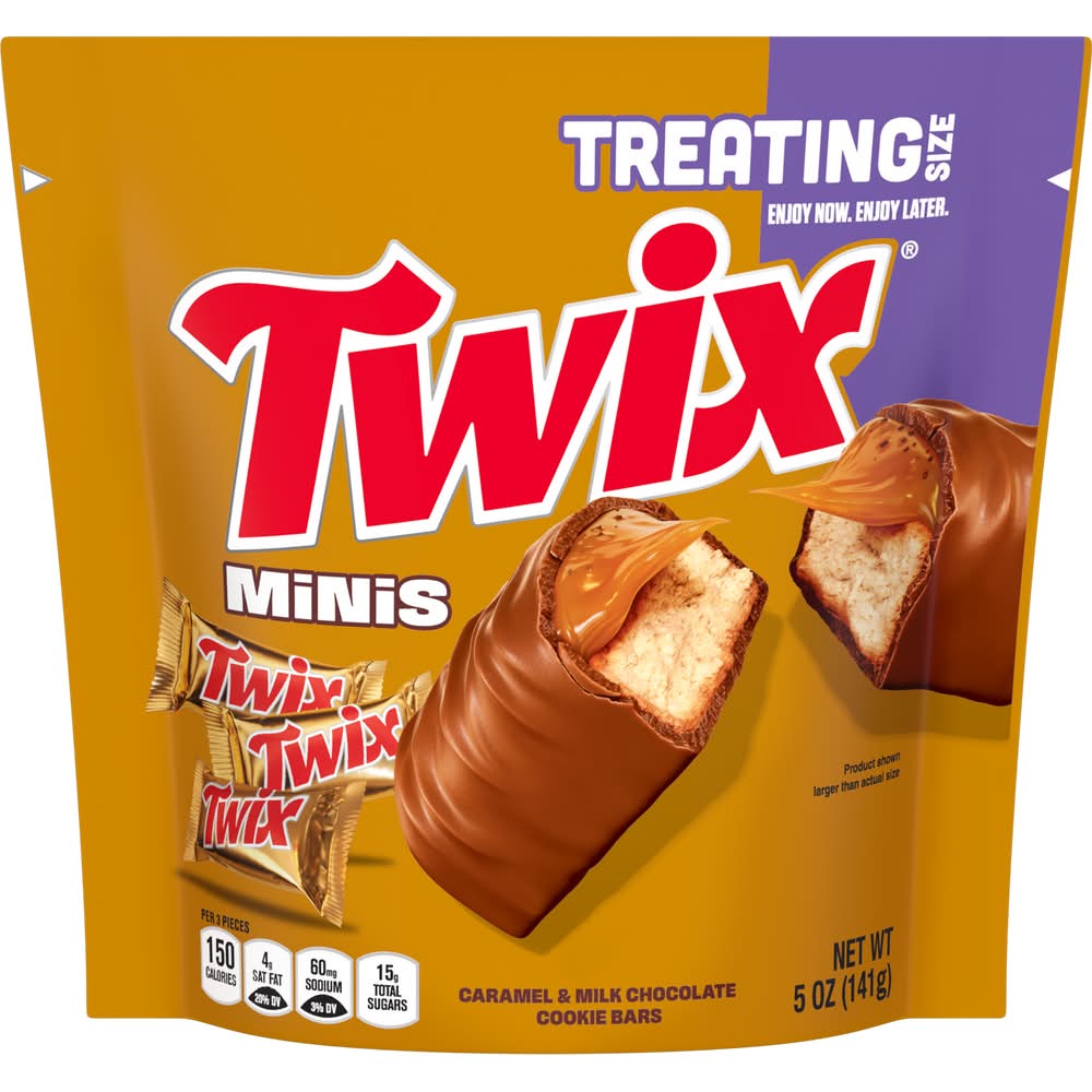 Twix Minis Candy Bars Treat Size, Caramel-Milk Chocolate (5 oz)