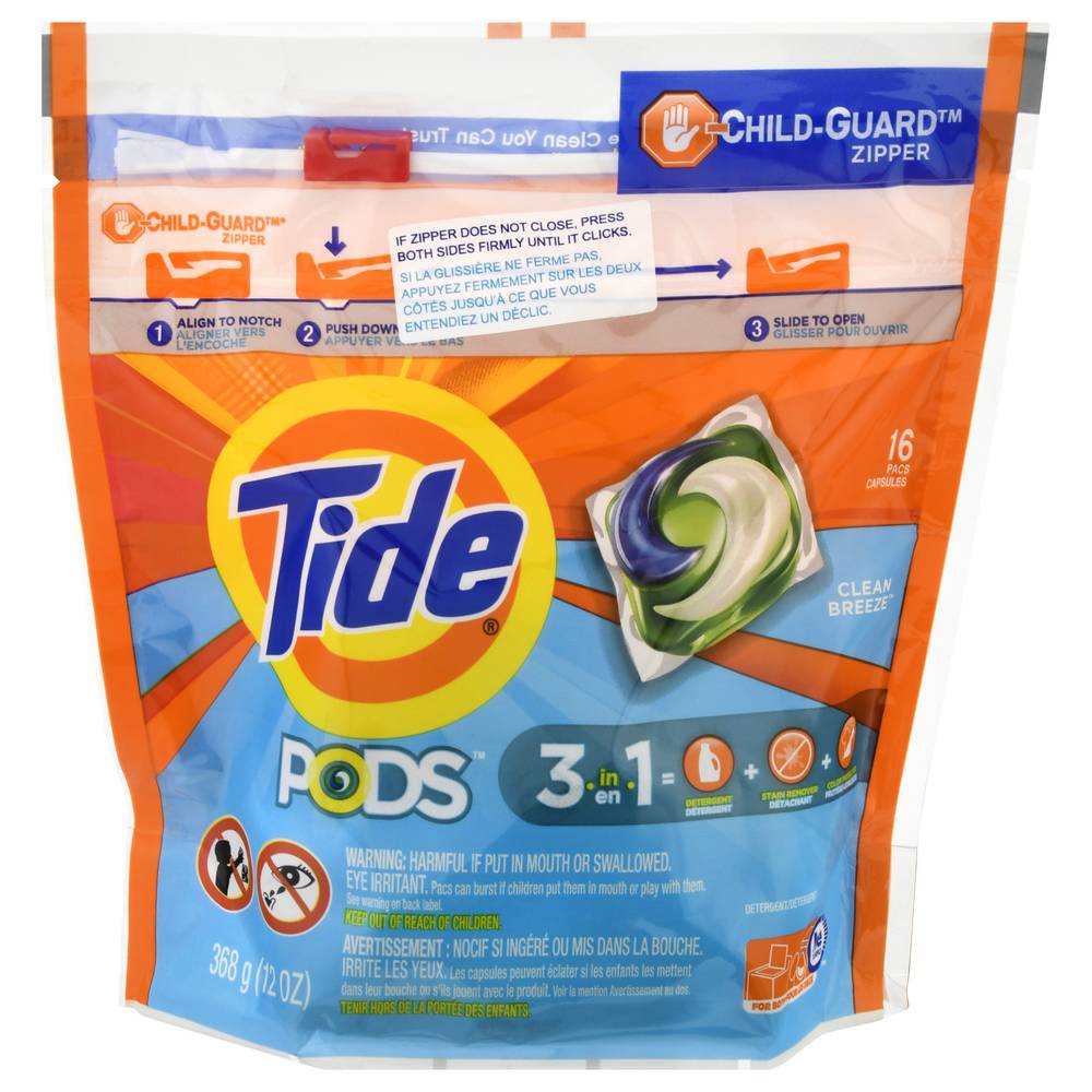 Tide 3 in 1 Clean Breeze Detergent Pods (16 ct)