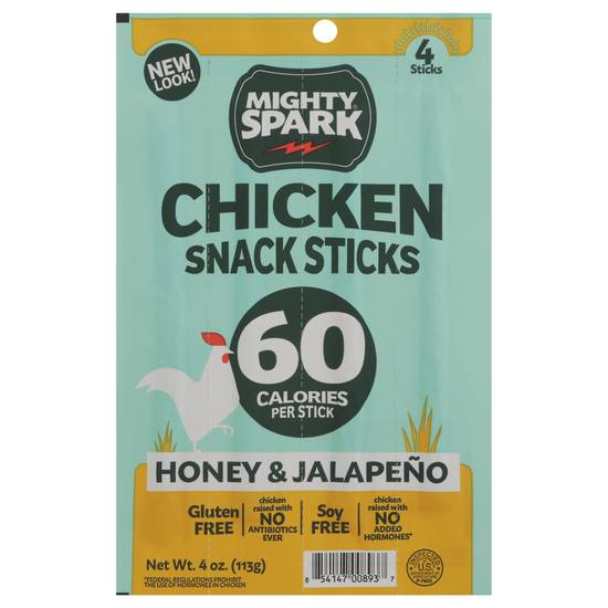 Mighty Spark Honey & Jalapeno Chicken Snack Sticks (4 ct)