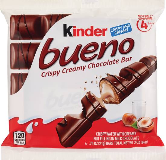 Kinder Bueno Crispy Cream Chocolate Bar, 4 CT