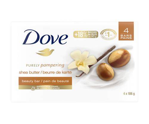 Dove pain de beauté au beurre de karité pur bien-être (4 x 106 g) - purely pampering shea butter and warm vanilla beauty bar (4 x 106 g)