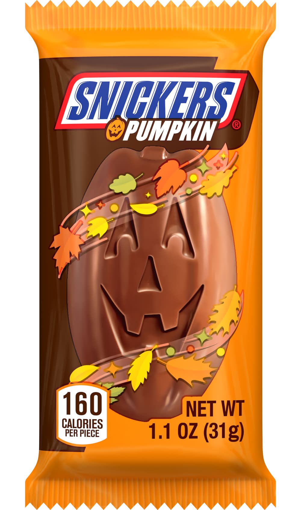Snickers Pumpkin Milk Chocolate Halloween Candy Bars (1.1 oz)