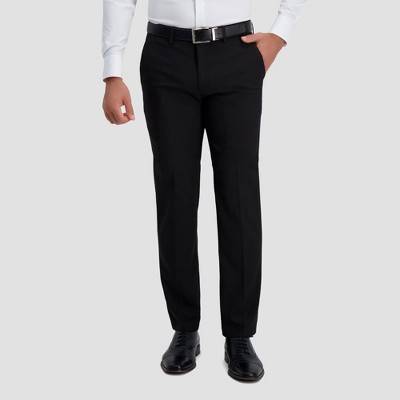 Haggar H26 Men's Stretch Straight Fit Trousers - Black 32x32: Lightweight Tailored Suit Pants, Mid Rise, Machine Washable