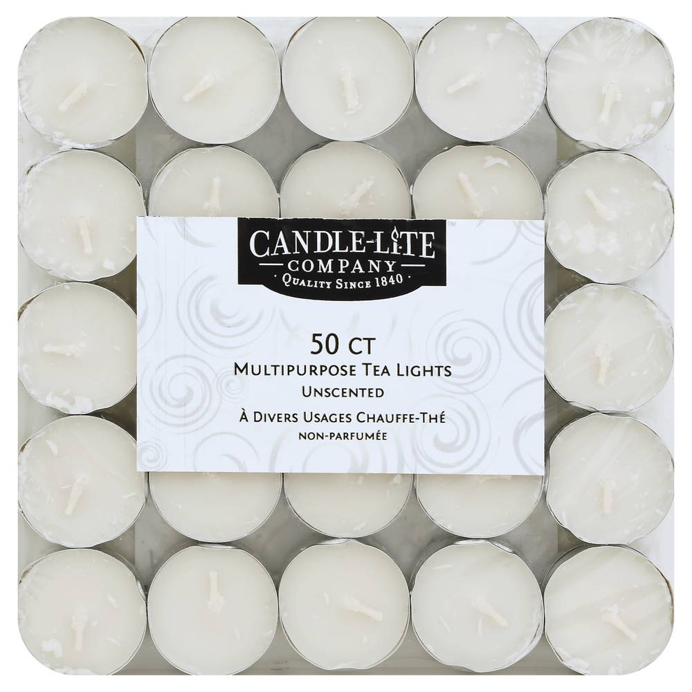 Candle-lite Multipurpose Unscented Tea Lights (50 ct)