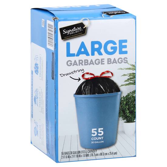 Signature Select Large Trash Bags (55 ct)