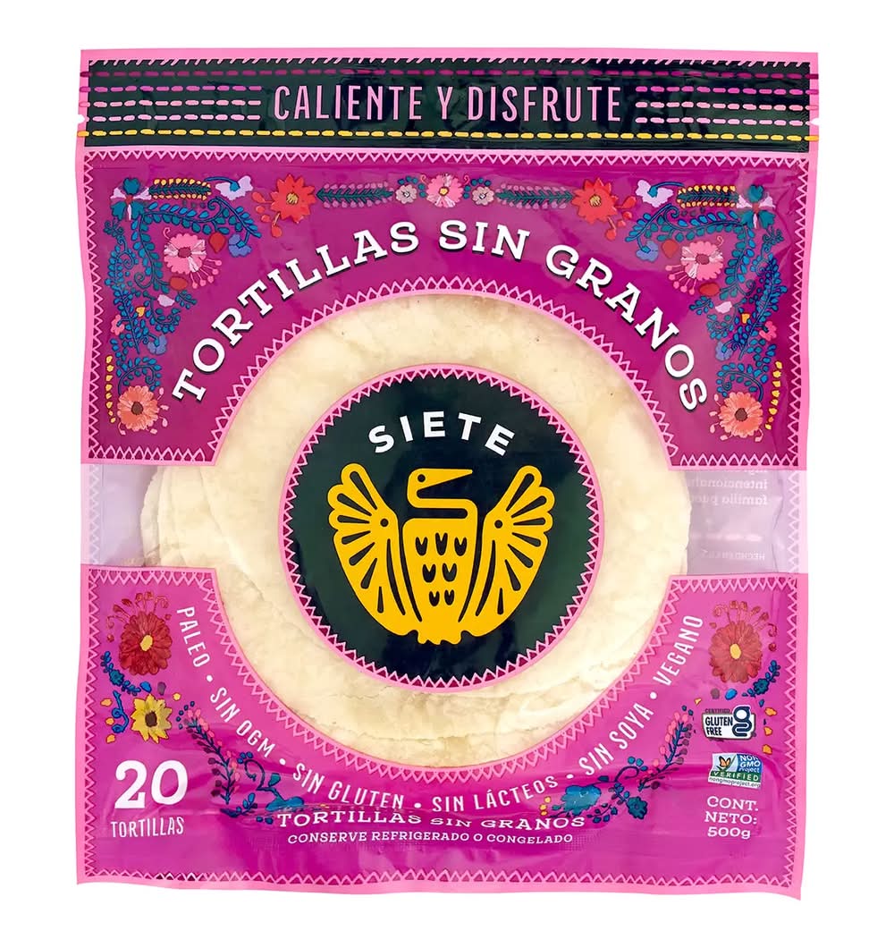 Siete Foods · Tortillas de harina de almendras (20 un)