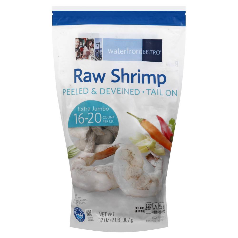 waterfront BISTRO Peeled & Deveined Tail on Raw Shrimp, Extra Jumbo (32 oz)