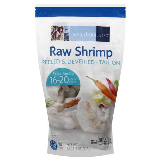 Waterfront Bistro Raw Shrimp Peeled & Deveined Tail on Extra Jumbo (32 oz)