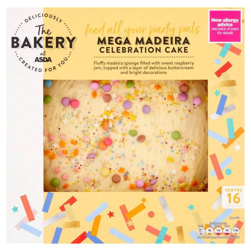 Asda Mega Madeira Celebration Cake each