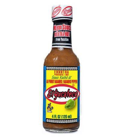 El Yucateco · Sauce piquante aux poivres Exxxtra Habanero d'El Yucateco (120 ml) - Exxxtra habanero pepper hot sauce (120 mL)