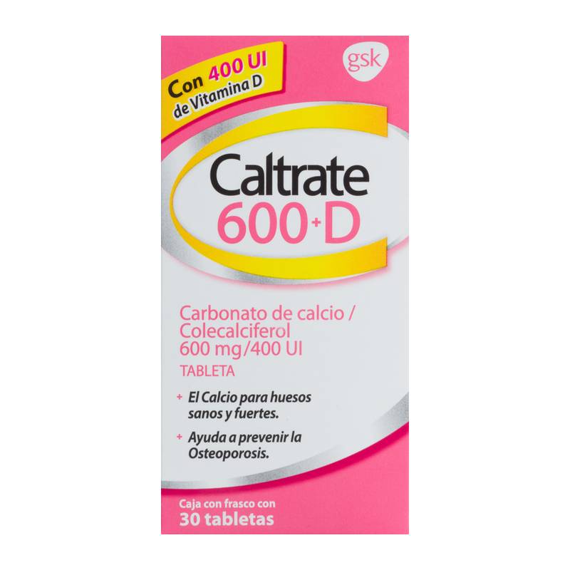 Caltrate suplemento de calcio 600 +d tabletas 600 mg/400 u.i. (30 un)