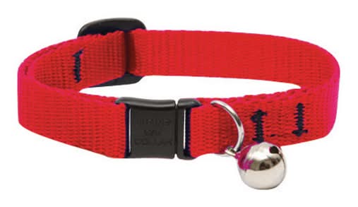 Lupinepet Basic Solids Red Red Nylon Cat Collar