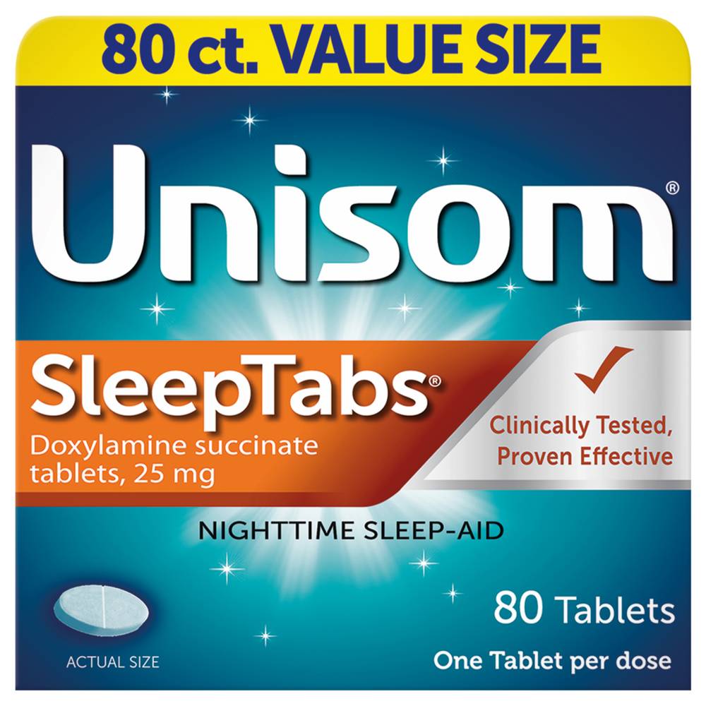 Unisom Sleeptabs Nighttime Sleep-Aid Tablets 25 mg (1.13 lbs, 80 ct)