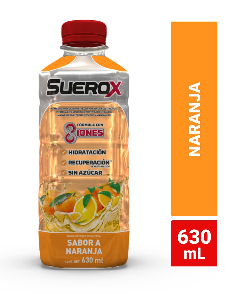 Suerox · Bebida isotónica sin azúcar - Naranja (630 ml)