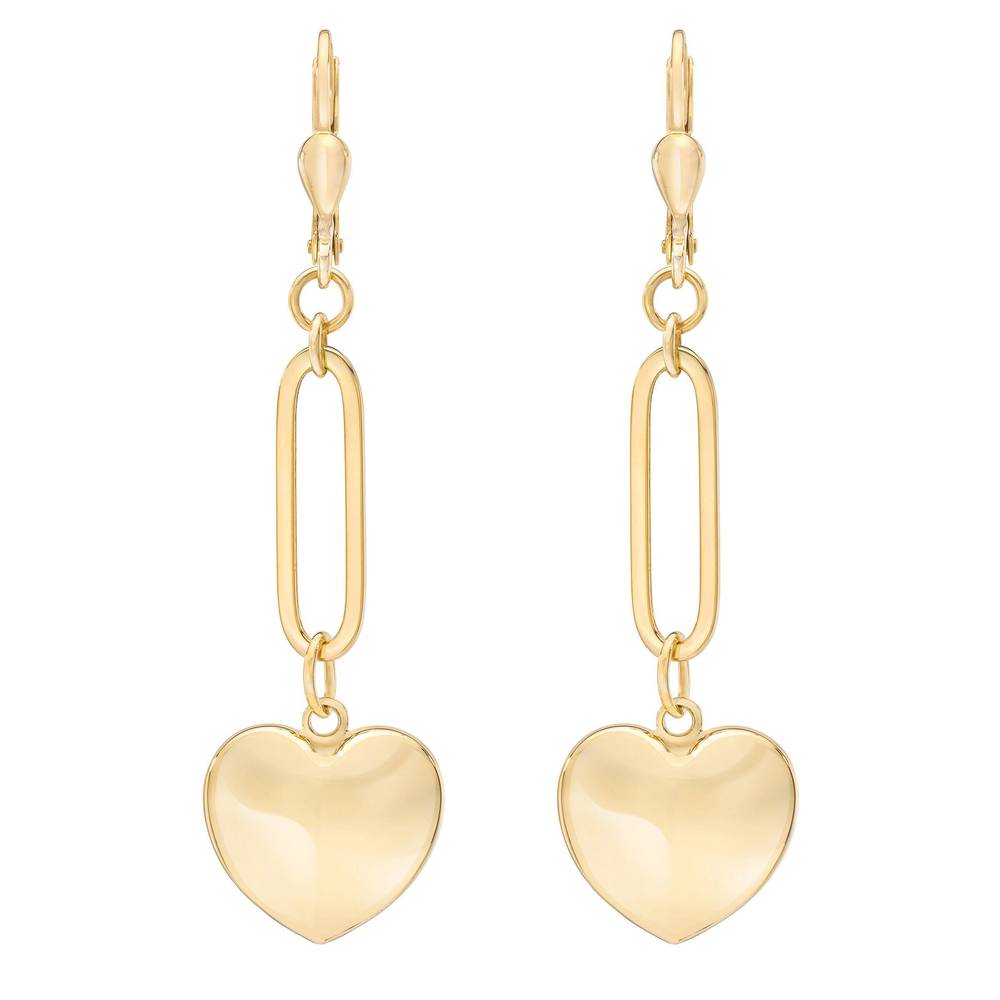 Costco 14kt Yellow Gold Paperclip Heart Earrings (2 ct)