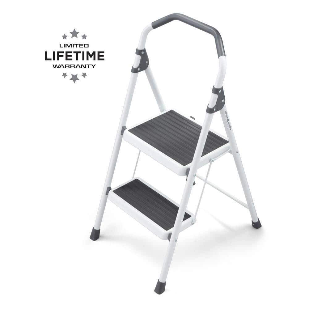 Gorilla Ladders 2 Step Steel Lightweight Step Stool Ladder 225 Lbs Capacity