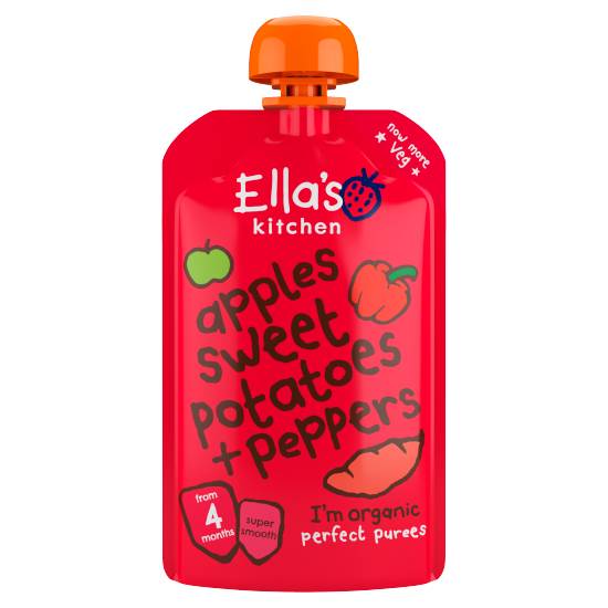 Ella's Kitchen Organic Apples, Sweet Potatoes and Peppers Baby Food Pouch 4+ Months Pers Baby Food Pouch 4+ Months