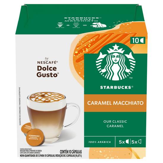 Starbucks café com leite em cápsula caramel macchiato (10 cápsulas)