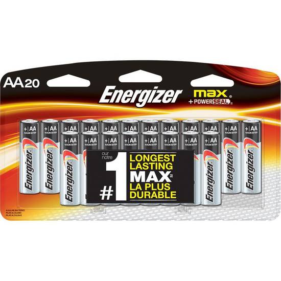 Energizer · MAX Alkaline AA batteries (20 units)