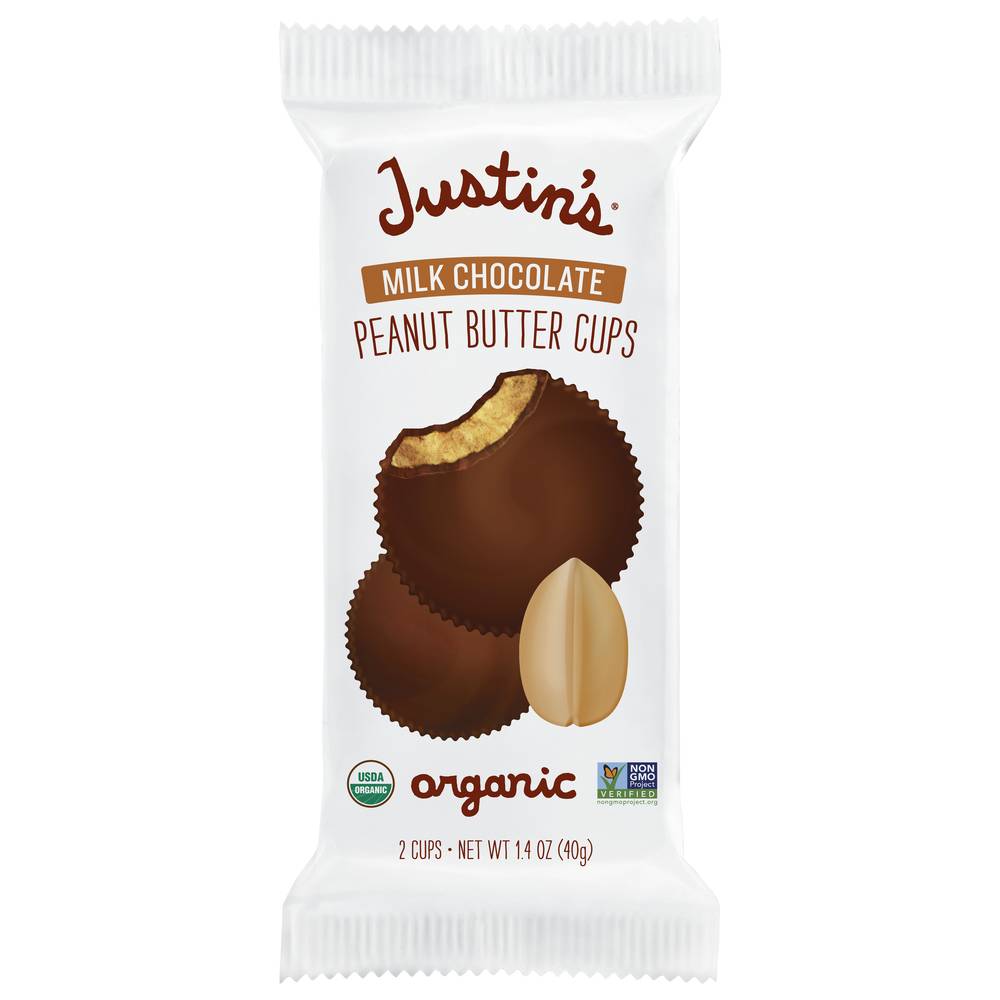 Justin's Organic Candy Cups, Milk Chocolate Peanut Butter (1.4 oz)