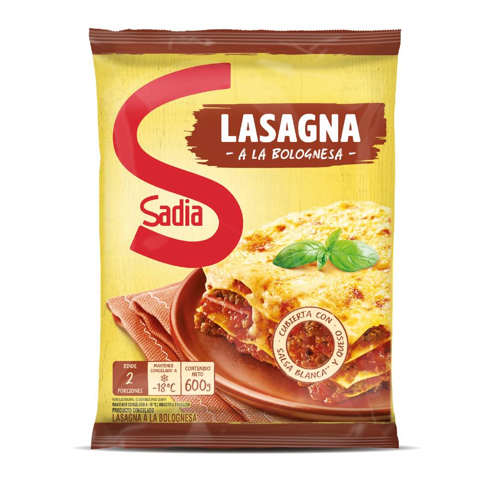 Sadia lasagna a la bolognesa congelada (bolsa 600 g)